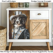 Border Collie Grijs Victoriaans Outfit CF5 Decoupa Tissuepapier