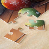 Border Collie Haard met Kerstverlichting Legpuzzel (Zijkant)