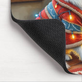 Border Collie Haard met Kerstverlichting Muismat (Hoek)