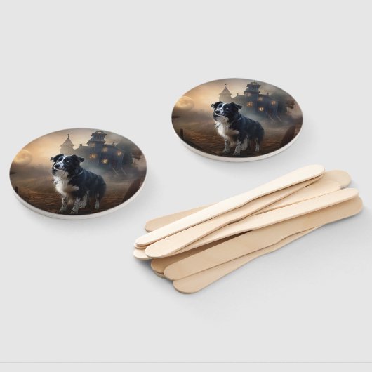 Border Collie Halloween eng Handwaaier (Niet-gemonteerd)