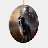 Border Collie Halloween eng Keramisch Ornament (Rechts)