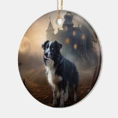 Border Collie Halloween eng Keramisch Ornament (Links)