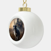 Border Collie Halloween eng Keramische Bal Ornament (Rechts)