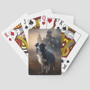 Border Collie Halloween eng Pokerkaarten