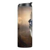 Border Collie Halloween eng Thermosbeker (Gedraaid links)
