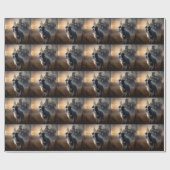 Border Collie Halloween Griezelen Cadeaupapier (Vlak)