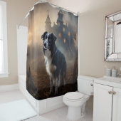 Border Collie Halloween Griezelen Douchegordijn (In situ)