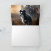 Border Collie Halloween Griezelen Kaart (Binnen)
