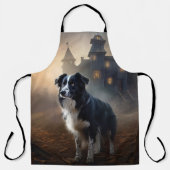 Border Collie Halloween Griezelen Schort (Voorkant)