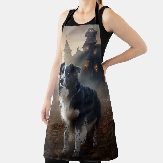 Border Collie Halloween Griezelen Schort (Insitu)