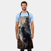 Border Collie Halloween Griezelen Schort (Gedragen)