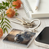 Border Collie Halloween Griezelen Sleutelhanger (Voorkant Rechts)