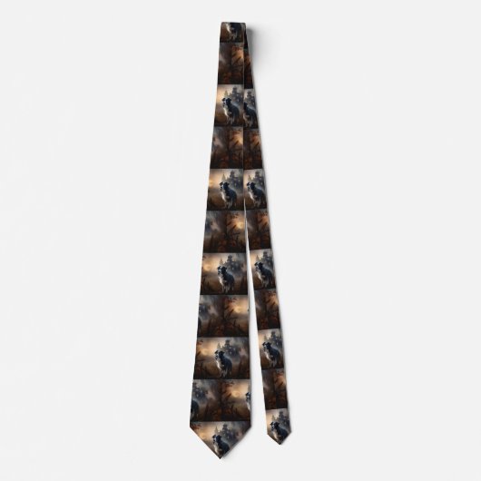 Border Collie Halloween Griezelen Stropdas (Voorkant)