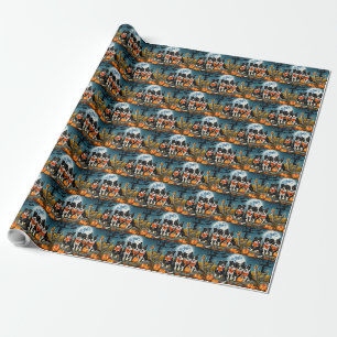 Border Collie Halloween Griezelig Cadeaupapier