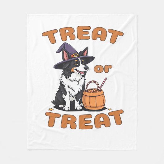 Border Collie Halloween Hondenkostuum "Trakteer of Fleece Deken (Voorkant)