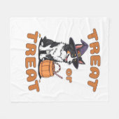 Border Collie Halloween Hondenkostuum "Trakteer of Fleece Deken (Voorkant (Horizontaal))
