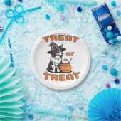 Border Collie Halloween Hondenkostuum "Trakteer of Papieren Bordje (Feest)