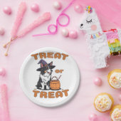 Border Collie Halloween Hondenkostuum "Trakteer of Papieren Bordje (Feest)