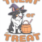 Border Collie Halloween Hondenkostuum "Trakteer of Sticker (Voorkant)