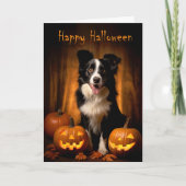 Border Collie Halloween Kaart (Voorkant)