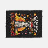 Border Collie Halloween Kersthond Happy Hallot Fleece Deken (Voorkant (Horizontaal))