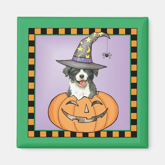 Border Collie Halloween Magnet (Voorkant)