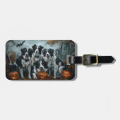 Border Collie Halloween Night Doggy Delight Bagagelabel (Voorkant horizontaal)