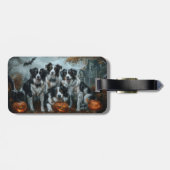 Border Collie Halloween Night Doggy Delight Bagagelabel (Achterkant horizontaal)