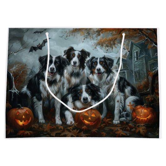 Border Collie Halloween Night Doggy Delight Groot Cadeauzakje (Voorkant)