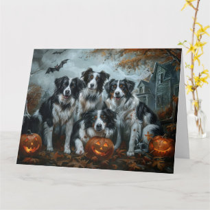 Border Collie Halloween Night Doggy Delight Kaart