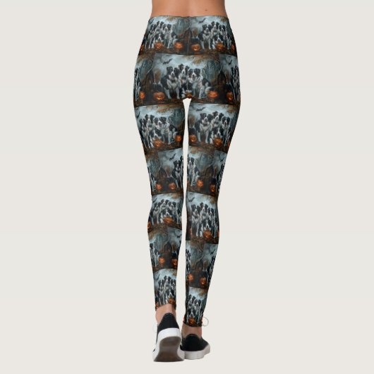 Border Collie Halloween Night Doggy Delight Leggings (Achterkant)