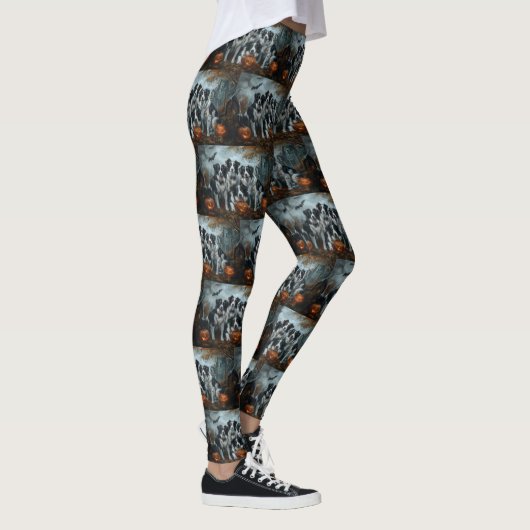 Border Collie Halloween Night Doggy Delight Leggings (Rechts)