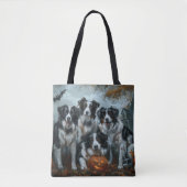 Border Collie Halloween Night Doggy Delight Tote Bag (Voorkant)