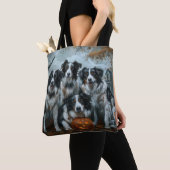 Border Collie Halloween Night Doggy Delight Tote Bag (Dichtbij)