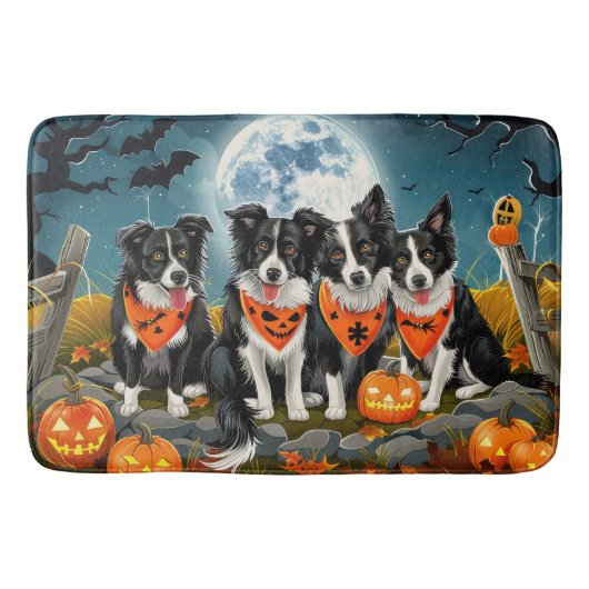 Border Collie Halloween Spooky Badmat (Voorkant)