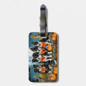 Border Collie Halloween Spooky Bagagelabel (Achterkant verticaal)