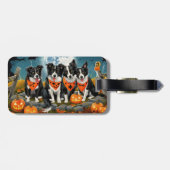 Border Collie Halloween Spooky Bagagelabel (Achterkant horizontaal)