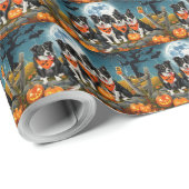 Border Collie Halloween Spooky Cadeaupapier (Rol Hoek)