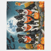 Border Collie Halloween Spooky Fleece Deken (Voorkant)