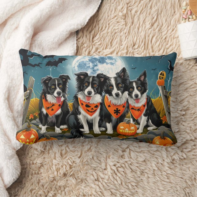 Border Collie Halloween Spooky Kussen (Deken)