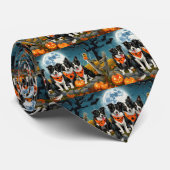 Border Collie Halloween Spooky Stropdas (Opgerold)