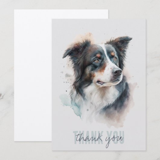 Border Collie Hartelijk dank Bedankkaart (Voorkant / Achterkant)