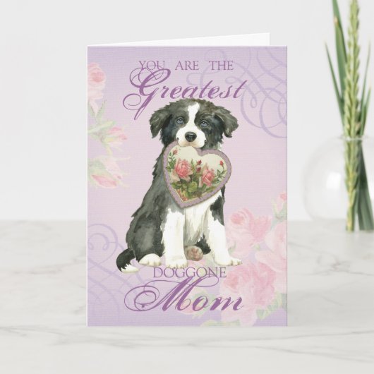 Border Collie Heart mama Kaart (Voorkant)