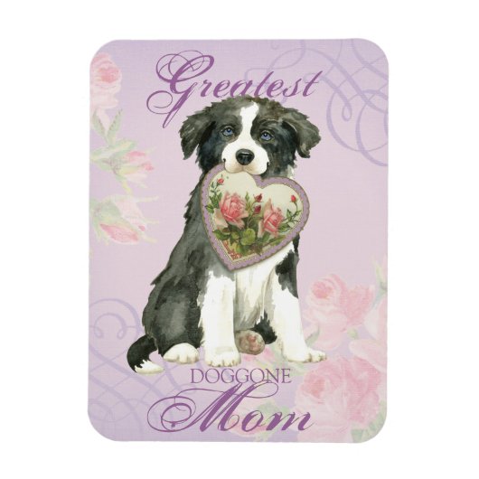 Border Collie Heart mama Magneet (Verticaal)