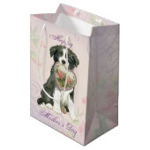 Border Collie Heart mama Medium Cadeauzakje (Voorkant Gekanteld)
