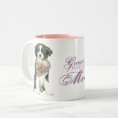 Border Collie Heart mama Tweekleurige Koffiemok (Voorkant links)