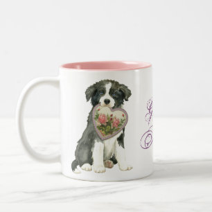 Border Collie Heart mama Tweekleurige Koffiemok
