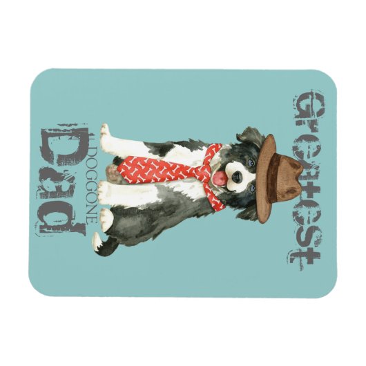 Border Collie Heart Pap Magneet (Horizontaal)