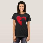 Border collie Heart silhouette Valentijnsdag Dog T-shirt (Voorkant volledig)
