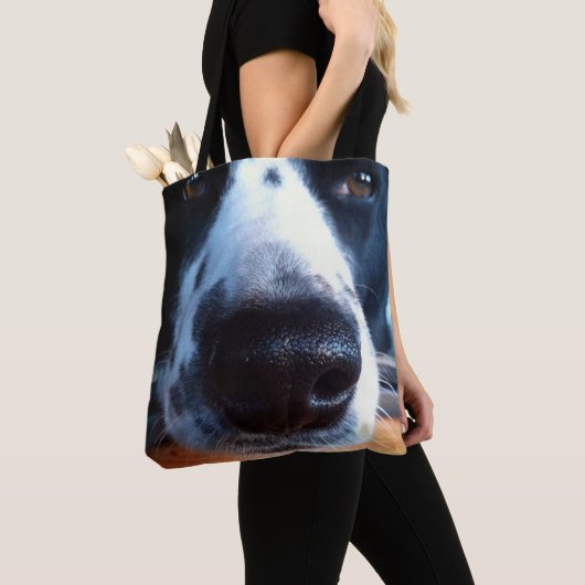 Border Collie Heeler Mix Dog Boop My Nose Photo Tote Bag (Dichtbij)